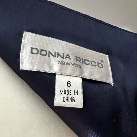 Donna Ricco Midi Navy Halter Dress with Silky waist and straps and Pleated Skirt - Picture 12 of 12